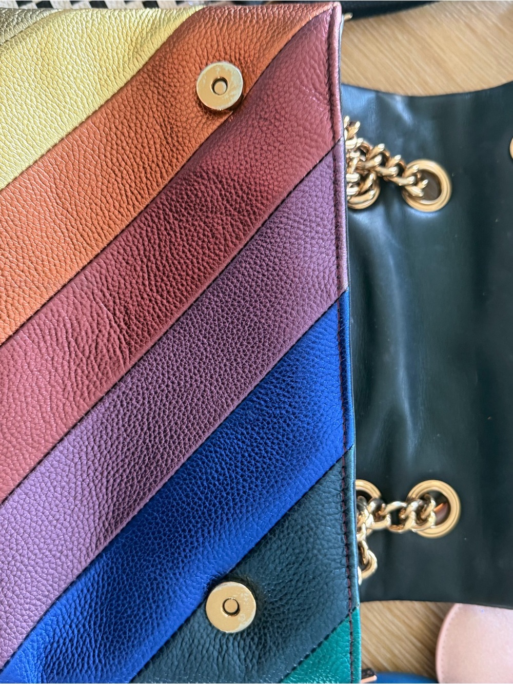 Rainbow Striped Leather Crossbody Bag - Multicolor fall / winter Kurt Geiger - Picture 8 of 8